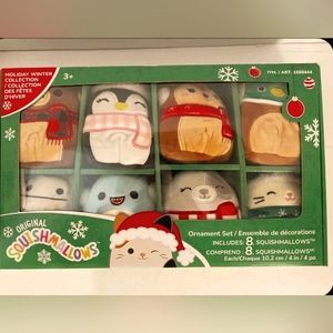 A set of 8 Christmas Ornament Squishmallows